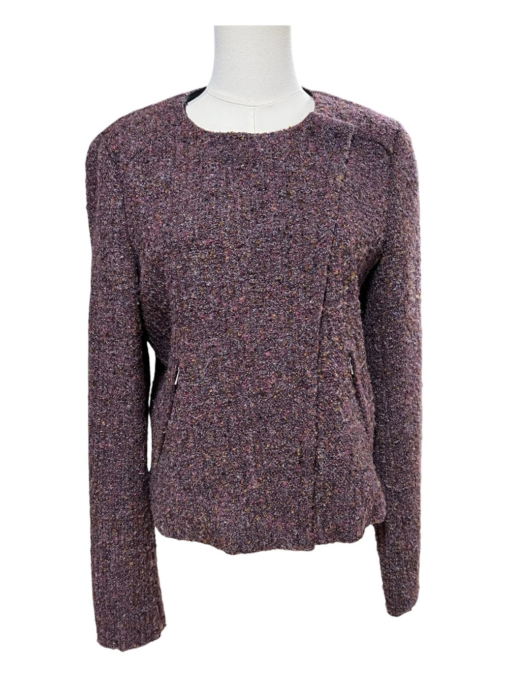 EUC Gap Purple Tweed Cropped Jacket | Size Medium